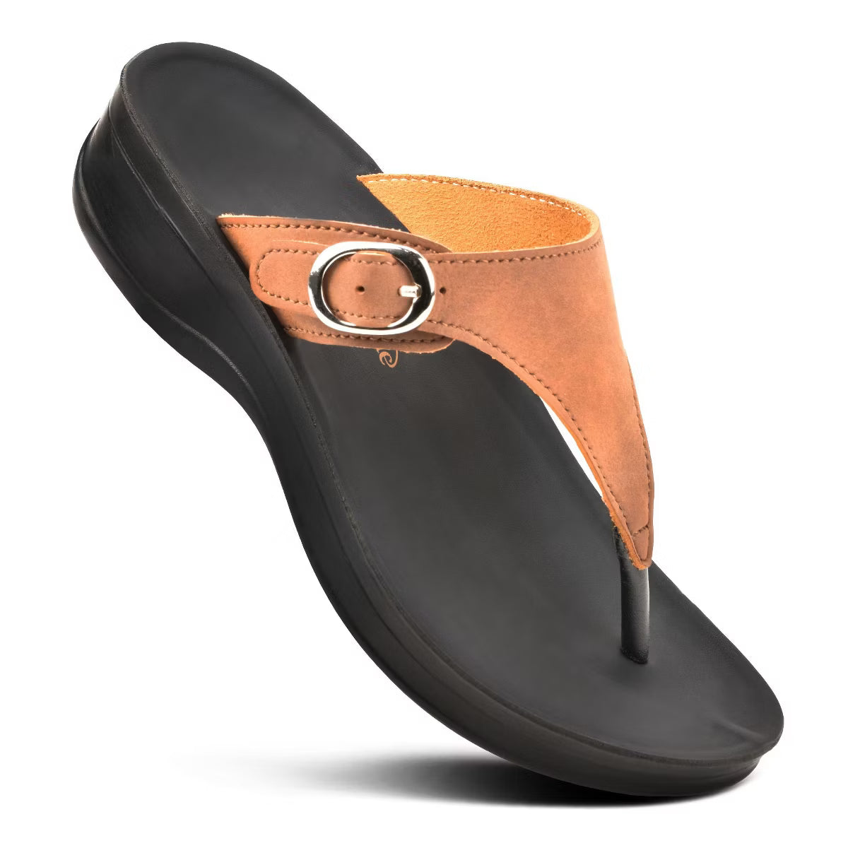 Aerothotic Women's Comfortable Arch Support Sandal, Shale, Brown (L0817)